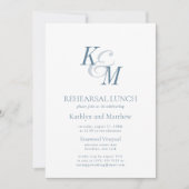 Dusty Blue Elegant Classic repetitielunch Kaart (Voorkant)