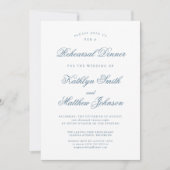 Dusty Blue Elegant Classic Script repetitie diner Kaart (Voorkant)