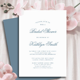 Dusty Blue Elegant Classic Script Vrijgezellenfees Kaart