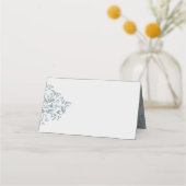 Dusty Blue elegant Damask Blank Place Kaarten Plaatskaartje (Voorkant)
