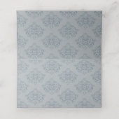 Dusty Blue elegant Damask Blank Place Kaarten Plaatskaartje (Binnenkant ongevouwen)