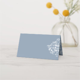 Dusty Blue elegant Damask Blank Place Kaarten Plaatskaartje