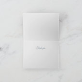 Dusty Blue elegant Damask Foto Hartelijk dank Bedankkaart (Binnen)