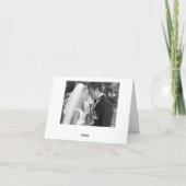 Dusty Blue Elegant Damask Foto Hartelijk dank! Bedankkaart (Achterkant)