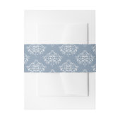Dusty Blue Elegant Damask Invitation Bands Uitnodigingen Wikkel (Voorkant Voorbeeld)