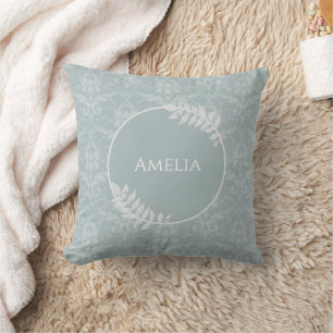 Dusty Blue Elegant Damask Kussen