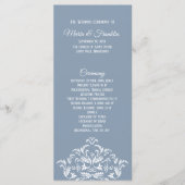 Dusty Blue Elegant Damask Program Rack Kaart (Voorkant)