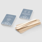 Dusty Blue Elegant Damask Wedding Program Fan Handwaaier (Niet-gemonteerd)