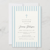 Dusty Blue Elegant Doop Jongen Kaart (Voorkant)