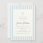 Dusty Blue Elegant Doop Jongen Kaart (Voorkant)