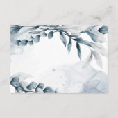 Dusty Blue Elegant Eucalyptus Wedding Details Informatiekaartje (Achterkant)