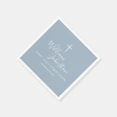 Dusty Blue Elegant First Heilige Communie Napkins Servet (Hoek)