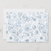 Dusty Blue Elegant Floral Baby shower Uitnodigen Kaart (Achterkant)