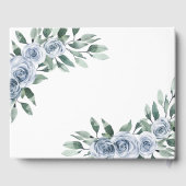 Dusty Blue Elegant Floral Boho Roos Rustic Wedding Gastenboek (Achterkant)