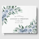 Dusty Blue Elegant Floral Boho Roos Rustic Wedding Gastenboek<br><div class="desc">Het ontwerp is voorzien van elegante waterverf greenery met boho dusty blue roos florale elementen. Het ontwerp kenmerkt ook een moderne typografische doopvontlay-out.</div>