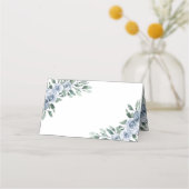 Dusty Blue Elegant Floral Boho Roos Rustic Wedding Plaatskaartje (Achterkant)
