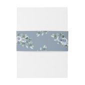 Dusty Blue Elegant Floral Boho Roos Rustic Wedding Uitnodigingen Wikkel (Achterkant Voorbeeld)