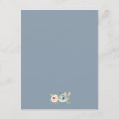 Dusty Blue Elegant Floral Rustic Wedding Enclosure Informatiekaartje (Achterkant)