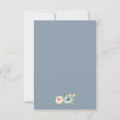 Dusty Blue Elegant Floral Rustic Wedding RSVP Kaartje (Achterkant)