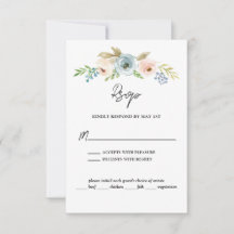 Dusty Blue Elegant Floral Rustic Wedding