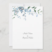 Dusty Blue Elegant Floral Waterverf Wedding Kaart (Achterkant)