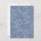 Dusty Blue Elegant Floral Wedding Bedankkaart (Achterkant)