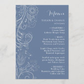 Dusty Blue Elegant Floral Wedding Menu (Voorkant)