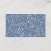 Dusty Blue Elegant Floral Wedding Registry Informatiekaartje (Achterkant)