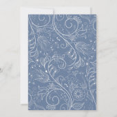 Dusty Blue Elegant Floral Wedding Save The Date (Achterkant)