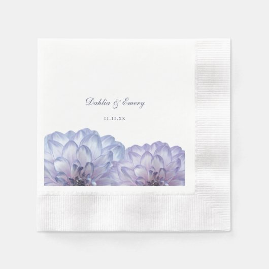 Dusty Blue Elegant Floral Wedding Servet (Voorkant)