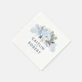 Dusty Blue Elegant Floral Wedding Servetten (Hoek)