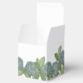 Dusty Blue Elegant Garden Floral Greenery Bedankdoosjes (Geopend)