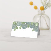 Dusty Blue Elegant Garden Floral Greenery Plaatskaartje (Achterkant)