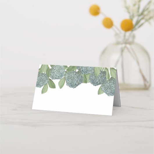 Dusty Blue Elegant Garden Floral Greenery Plaatskaartje (Achterkant)