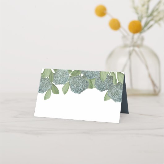 Dusty Blue Elegant Garden Floral Greenery Plaatskaartje (Voorkant)