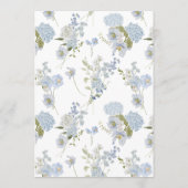 Dusty Blue Elegant Garden Vintage Bridal Shower Menu (Achterkant)