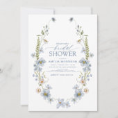 Dusty Blue Elegant Garden  Vrijgezellenfeest Kaart (Voorkant)