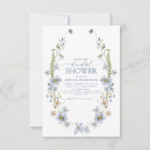 Dusty Blue Elegant Garden  Vrijgezellenfeest Kaart (Voorkant)