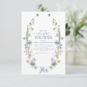 Dusty Blue Elegant Garden  Vrijgezellenfeest Kaart (Staand voorkant)