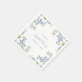 Dusty Blue Elegant Garden  Vrijgezellenfeest Servet (Hoek)