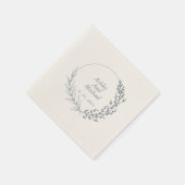 Dusty blue elegant gepersonaliseerde trouwluiers servet (Hoek)