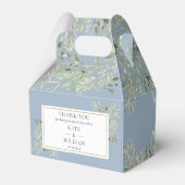 Dusty Blue Elegant Greenery Wedding Bedankt Bedankdoosjes (Voorkant Zijde)