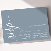 Dusty Blue Elegant Kalligrafie Bruiloft RSVP Kaart