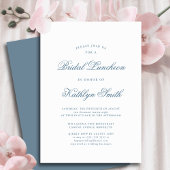 Dusty Blue Elegant Klassiek Script Bruids Luncheon Kaart