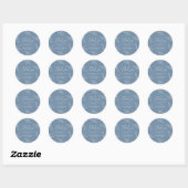 Dusty Blue Elegant Leaves Weddenschap Bedankt Ronde Sticker (Vel)