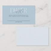 Dusty Blue Elegant Luier Raffle Informatiekaartje (Voorkant / Achterkant)