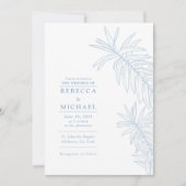 Dusty Blue Elegant Minimalist Botanical Kaart (Voorkant)