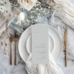 Dusty Blue Elegant Minimalist Wedding Flat Menu<br><div class="desc">Het ontwerp is voorzien van een handgeschreven lettertype en een modern, minimalistisch ontwerp. Ontworpen om te coördineren met voor het Collectie van de Uitnodiging van de Weddenschap "SERENA". Klik op "Personaliseren" als je details wilt wijzigen. Om de tekst te verplaatsen of de grootte, de doopvont, of de kleur te veranderen,...</div>