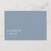 Dusty Blue Elegant Modern Minimalist Wedding Informatiekaartje (Achterkant)