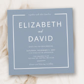Dusty Blue Elegant Modern Minimalist Wedding Kaart